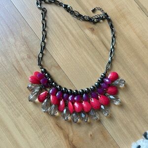 Pink and Purple Statement Necklace